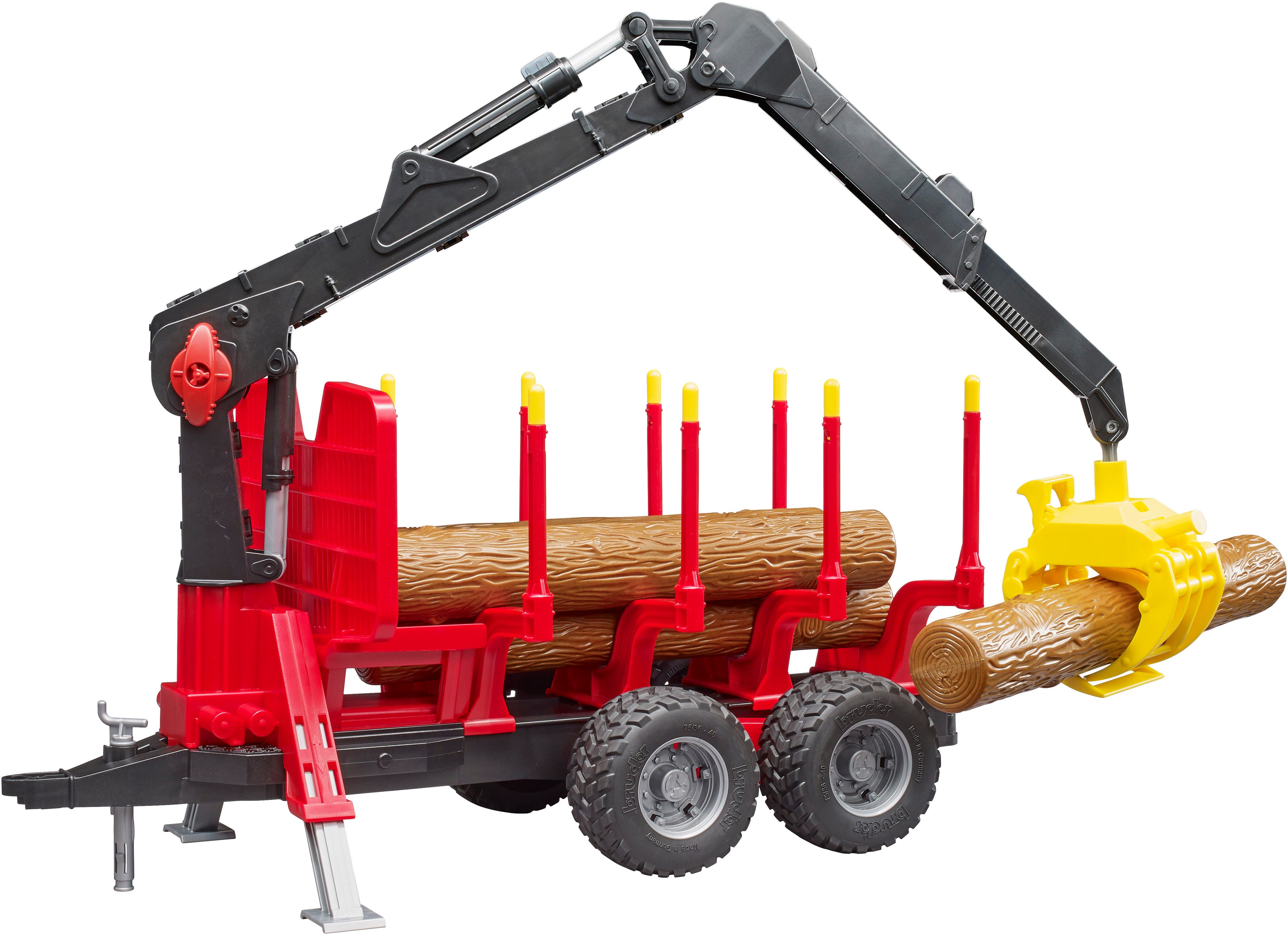 Bruder® Spielfahrzeug-Anhänger Rückeanhänger mit Ladekran und 4 Baumstämmen günstig online kaufen