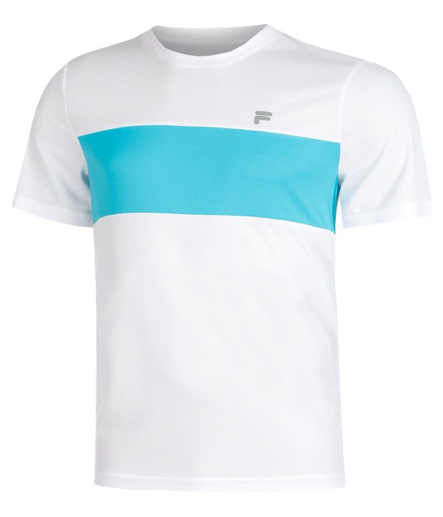 T-Shirt Bosse (100% rec. Polyester) weiss/blau Herren