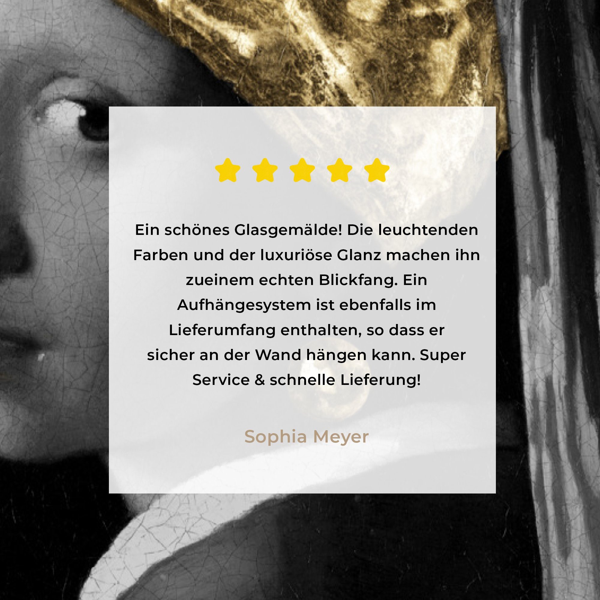 Johannes bunt Glas einem Glas Gold, auf Foto Bilder (1 Glasbilder Acrylglasbild - - mit Wanddekoration - - MuchoWow Wandbild St), Mädchen - Vermeer Perlenohrring auf