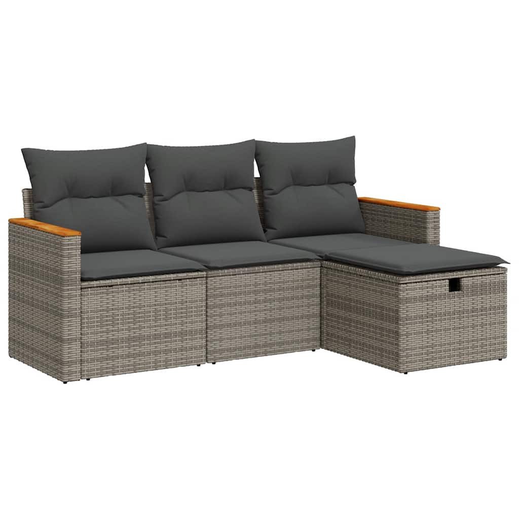vidaXL Gartenlounge-Set 4-tlg. Garten-Sofagarnitur mit Kissen günstig online kaufen