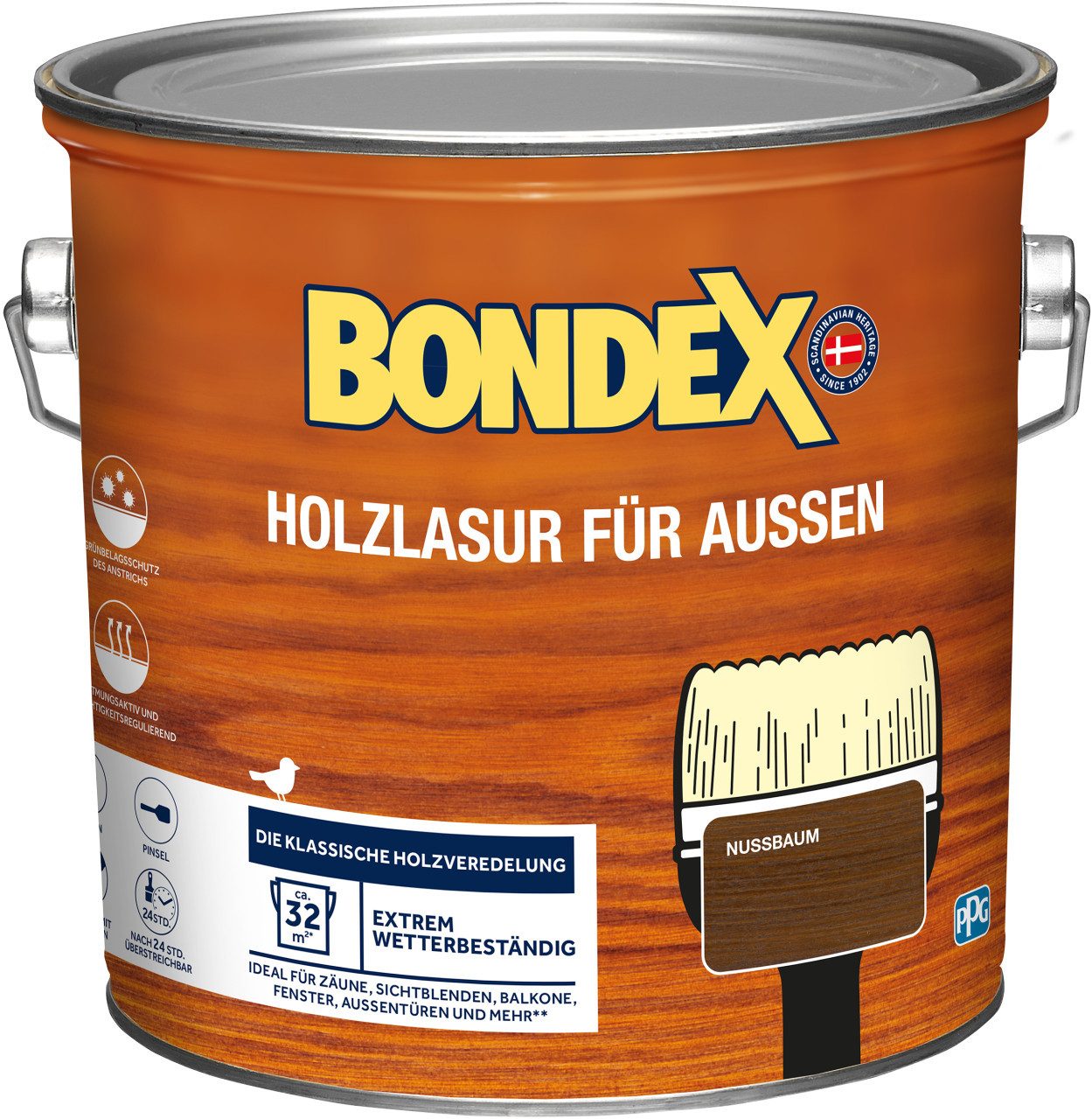 Bondex Lasur Bondex Holzlasur für Außen 2,5 L nussbaum