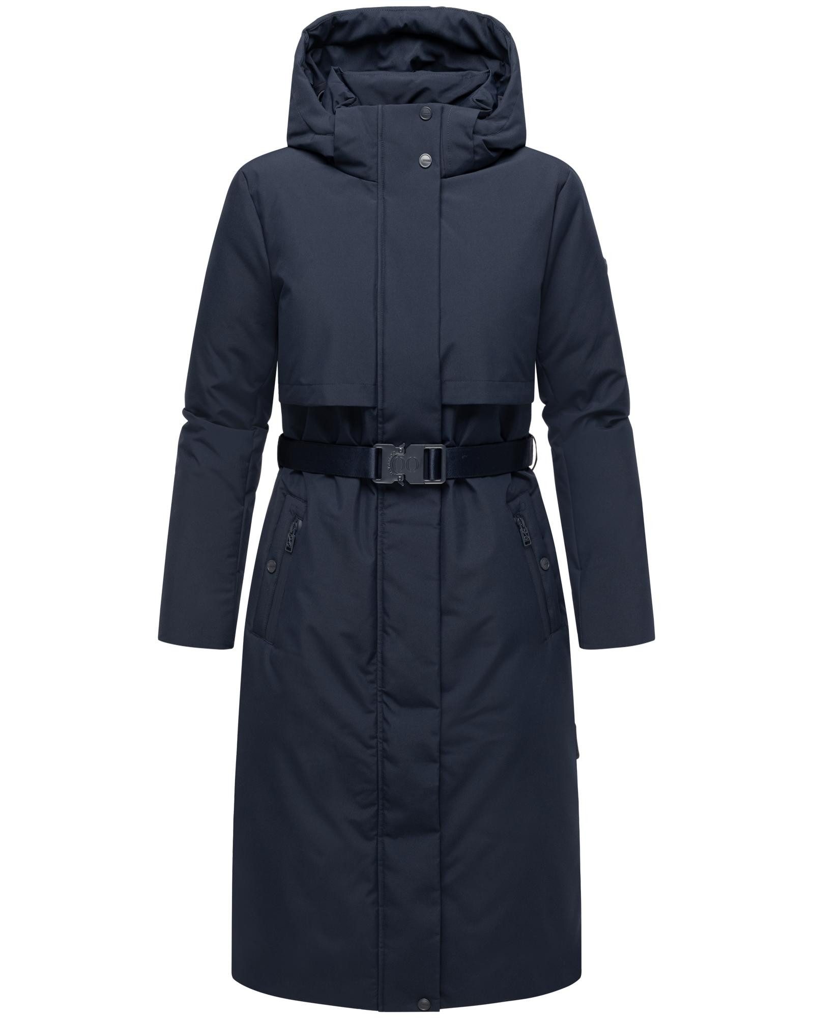 Navahoo Wintermantel Waldbummler 14 Wasserabweisender Winterparka mit Kapuze und Taillengürtel