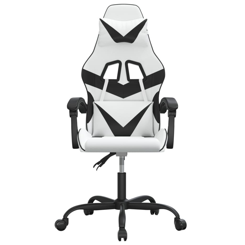vidaXL Gaming-Stuhl Gaming-Stuhl Drehbar Weiß und Schwarz Kunstleder (1 St)