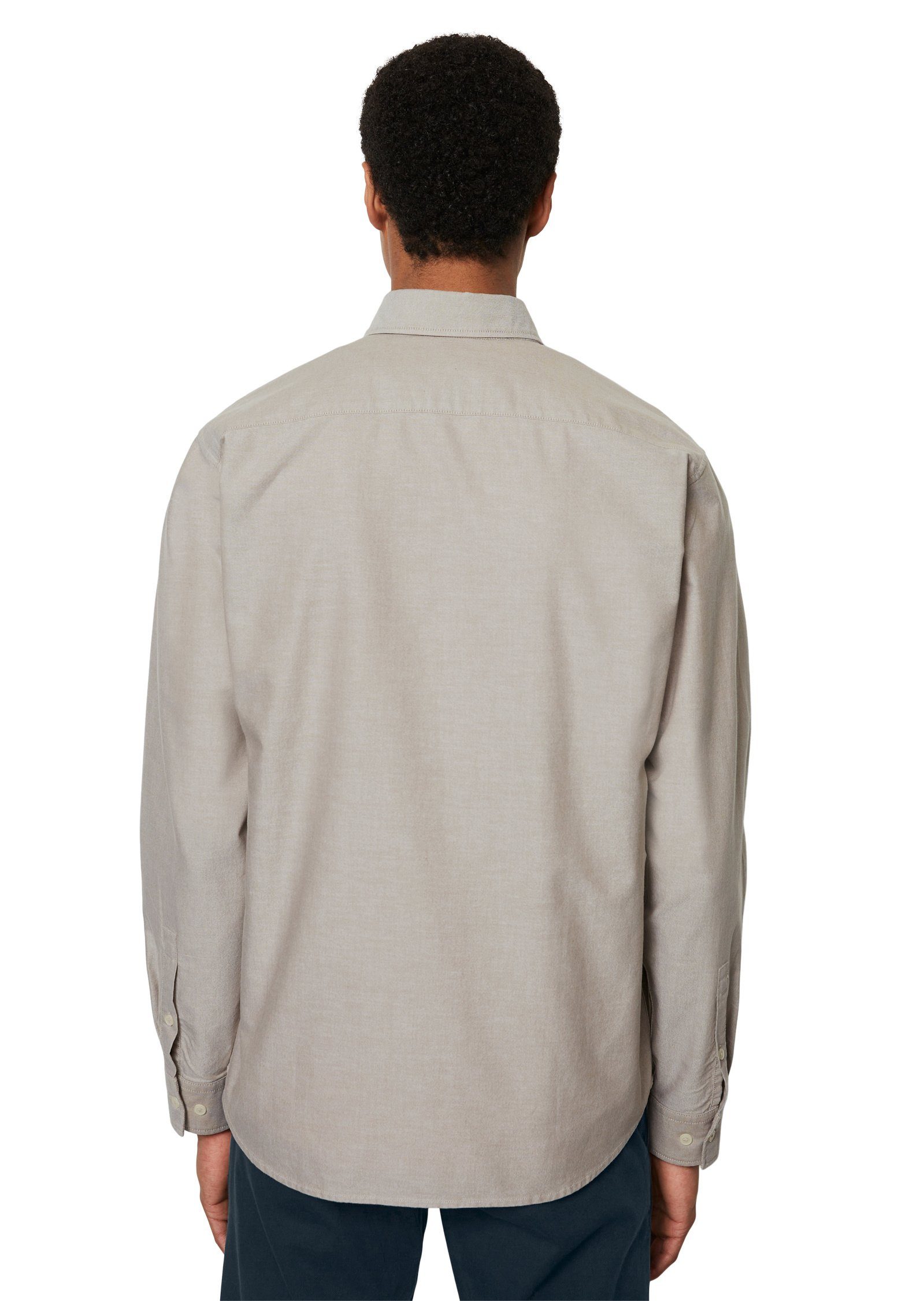 Marc O'Polo Langarmhemd aus Bio-Baumwolle braun