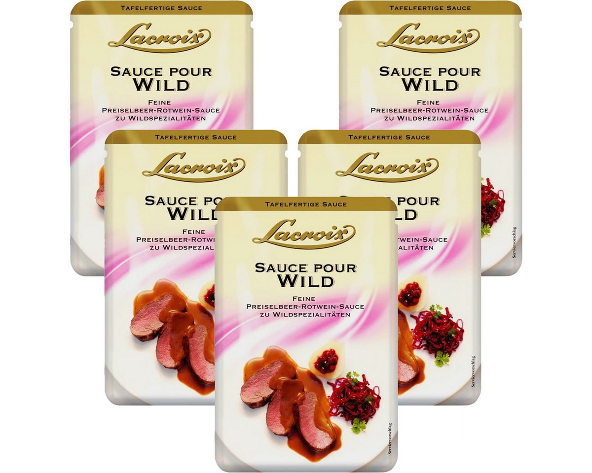 Lacroix Saucen, Lacroix Sauce pour Wild klassische Sauce zu Wildfleisch 150ml 5er Pack