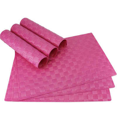 Platzset, Tischset MODERN pink 6er Tischunterlage als Tischdeko, matches21 HOME & HOBBY, (6-St), modernes Esstisch Platzdeckchen als abwaschbarer Tischuntersetzer