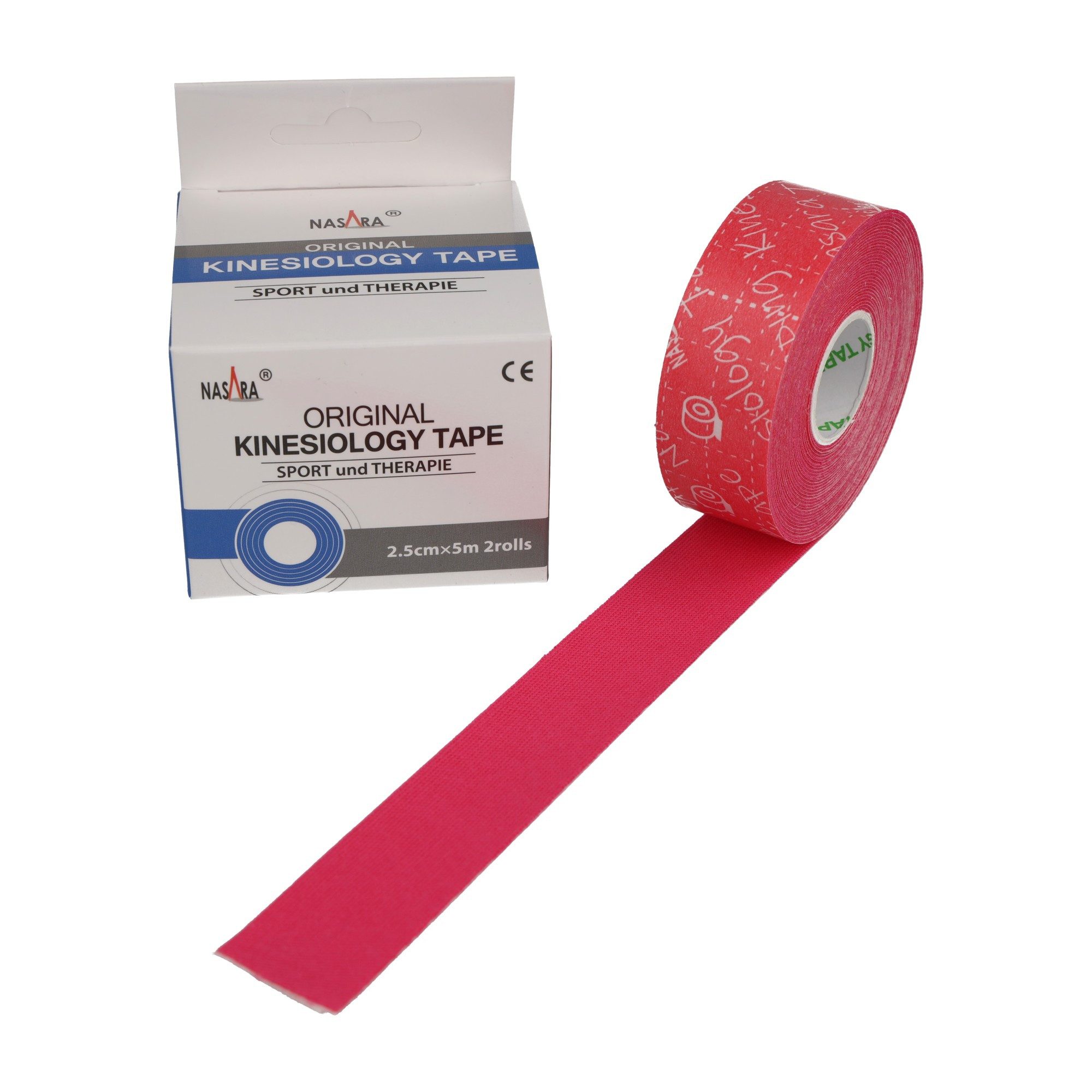 NASARA Kinesiologie-Tape 2,5cm x 5m - 2 Rollen in 9 Farben
