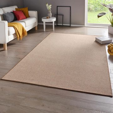 Teppich Feinschlingen Teppich Casual Beige Uni Meliert, BT Carpet, rechteckig, Höhe: 4 mm