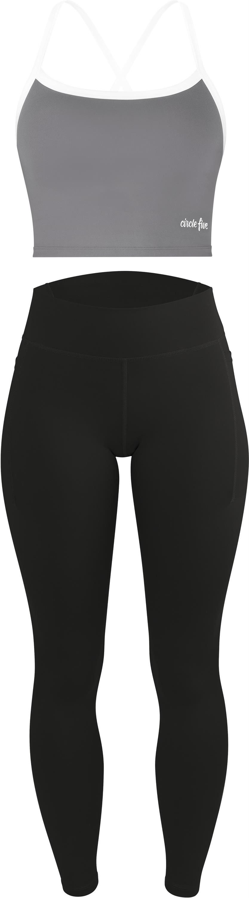 Circle Five Sportanzug, Tank Top und Trainingstights mit zwei Handytaschen im Set.