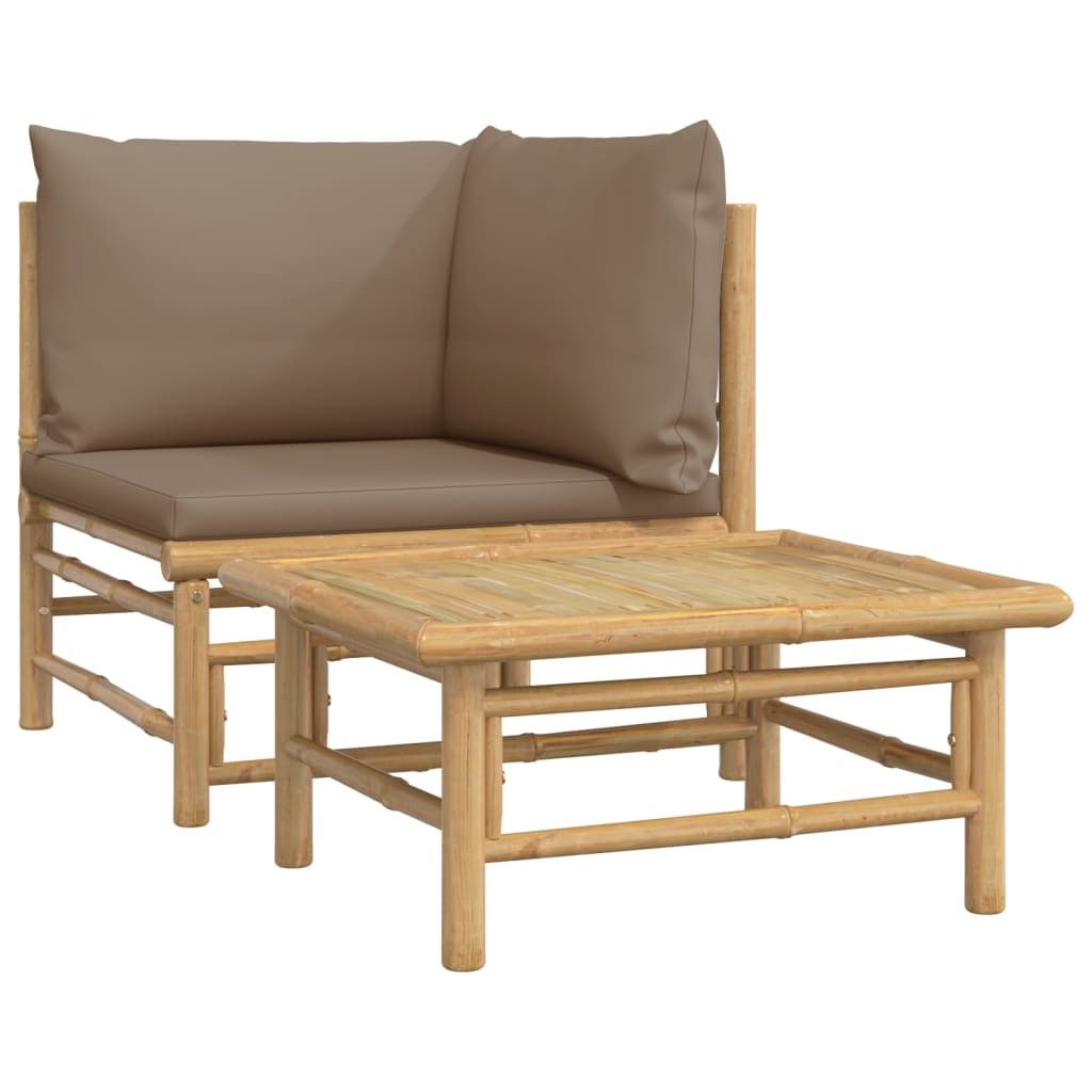 vidaXL Sofaelement 2-tlg. Garten-Lounge-Set mit Taupe günstig online kaufen