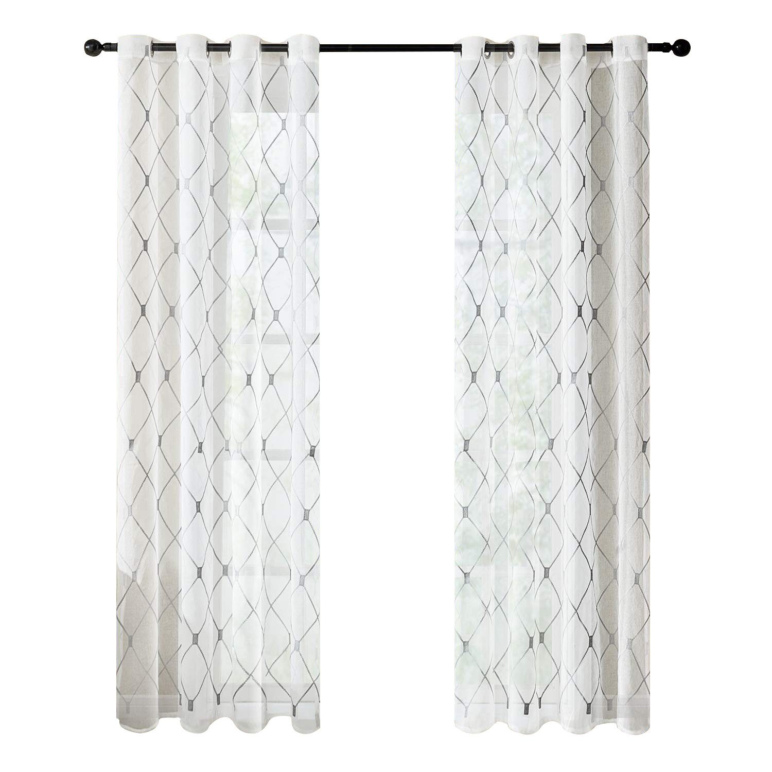 BYSURE Gardine (2 St), Ösen, transparent, Voile, Modern Gardine Leinenoptik günstig online kaufen