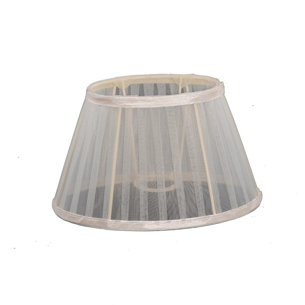 Dirk Davids Leuchten GmbH Лампыschirm Лампыschirm für Tischleuchte in Oval Organza Weiß 25-15-16cm, Hochwertiges Design