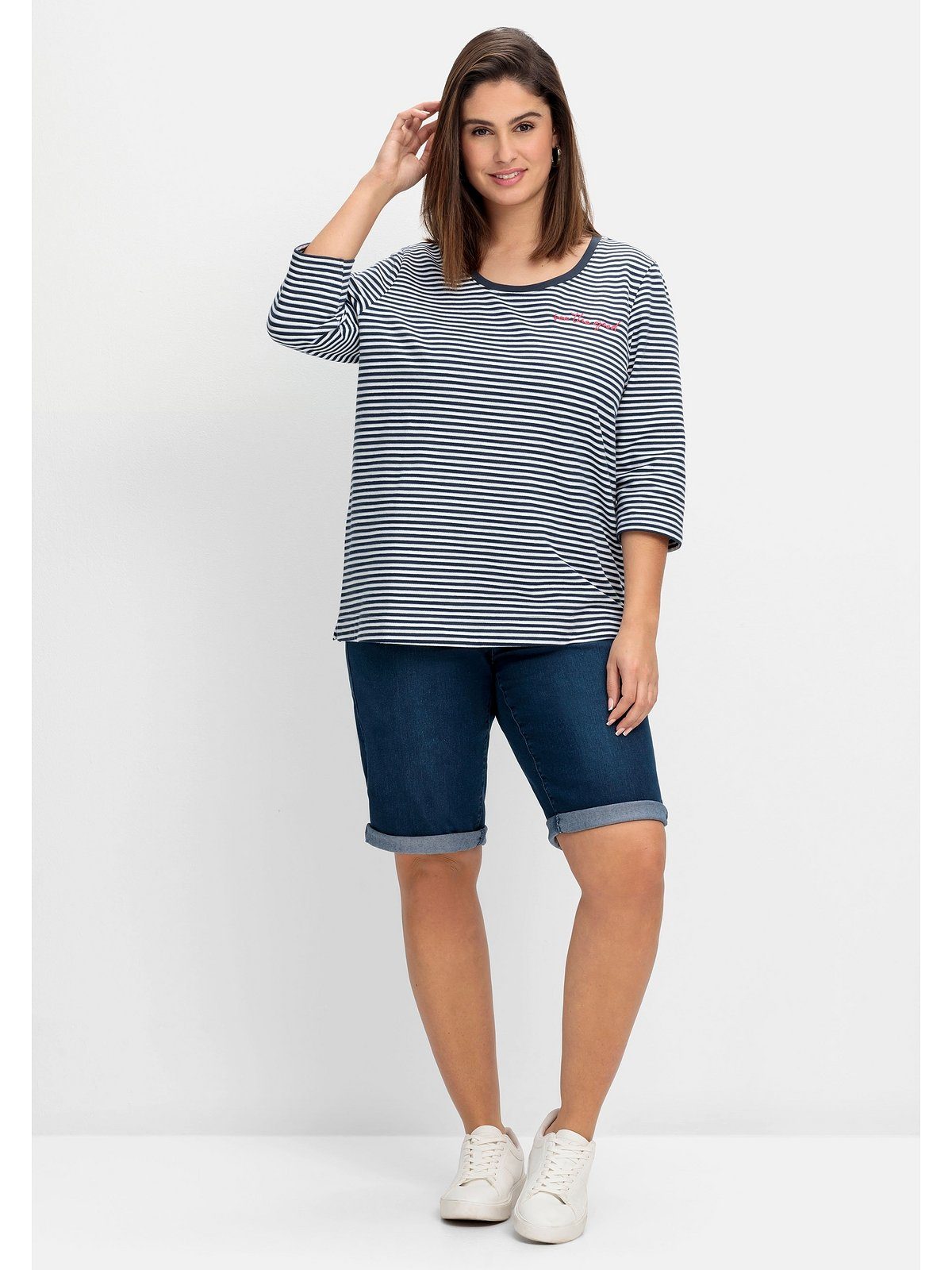 Sheego Jeansbermudas Große Größen mit Gummibund, günstig online kaufen