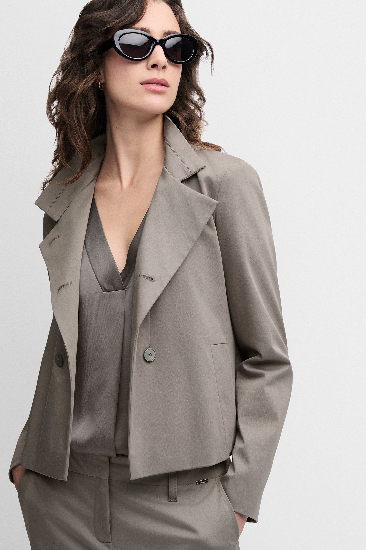 Cinque Kurzblazer CILOKA Stehkragen und doppelreihige Knopfleiste, Regular Fit