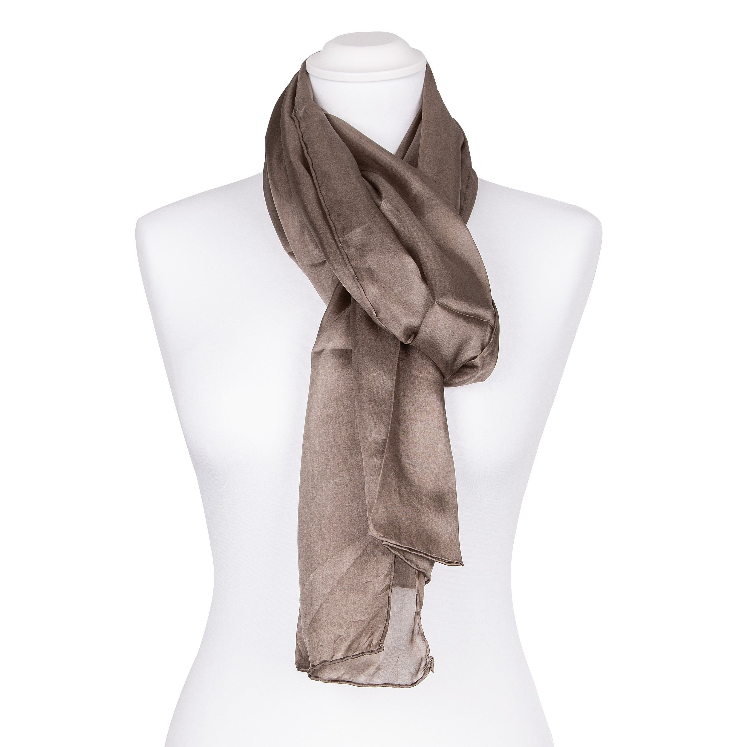 TINITEX Seidenschal Seidenschal Halstuch Schal Khaki