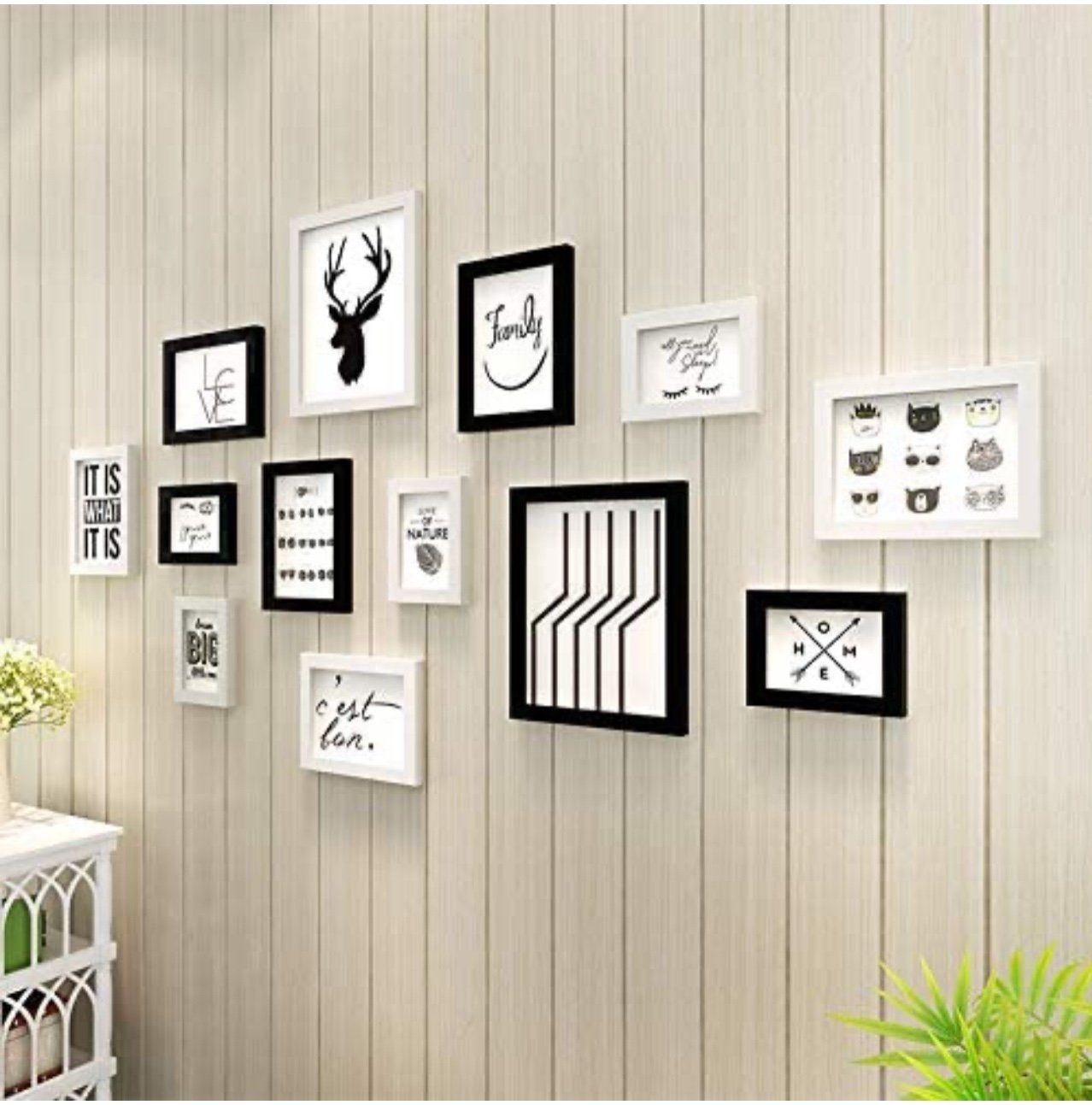 little dove Einzelrahmen 13er Bilderrahmen-Set Wohnzimmerwand Sofa-Hintergr günstig online kaufen