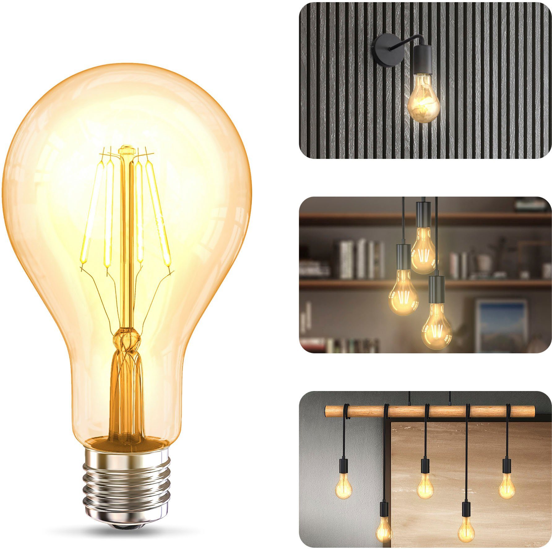 B.K.Licht LED-Leuchtmittel BK_LM1404 LED Leuchtmittel 2er Set E27 A75, E27, günstig online kaufen