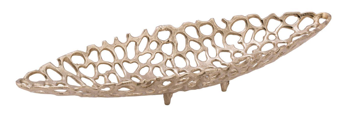 Gehlmann Dekoschale Dekoschale, gold lackiert, oval, handgefertigt, Alu, made in Germany