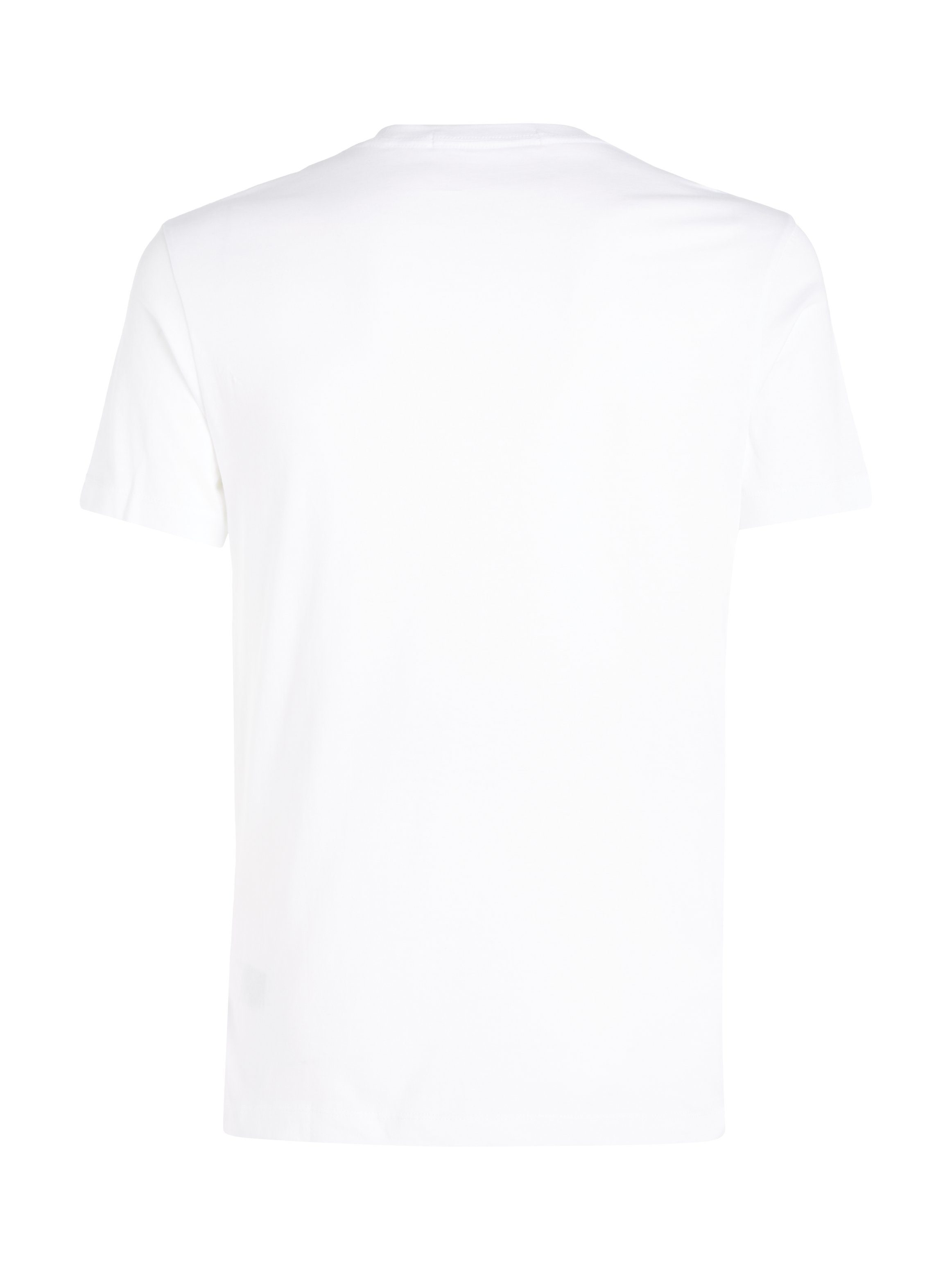 Bright Calvin Klein POCKET MONOGRAM T-Shirt White CORE SLIM Jeans TEE