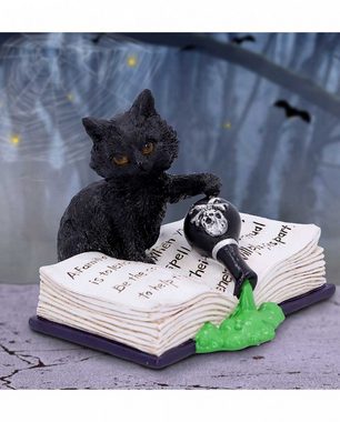 Horror-Shop Dekofigur Schwarze Katze mit Giftfläschchen 10,5cm