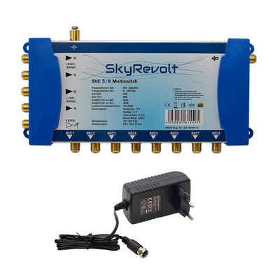 SkyRevolt SAT-Multischalter SVC 5/8 Multiswitch Netzteil Multischalter 1 SAT 8 Anschlüsse