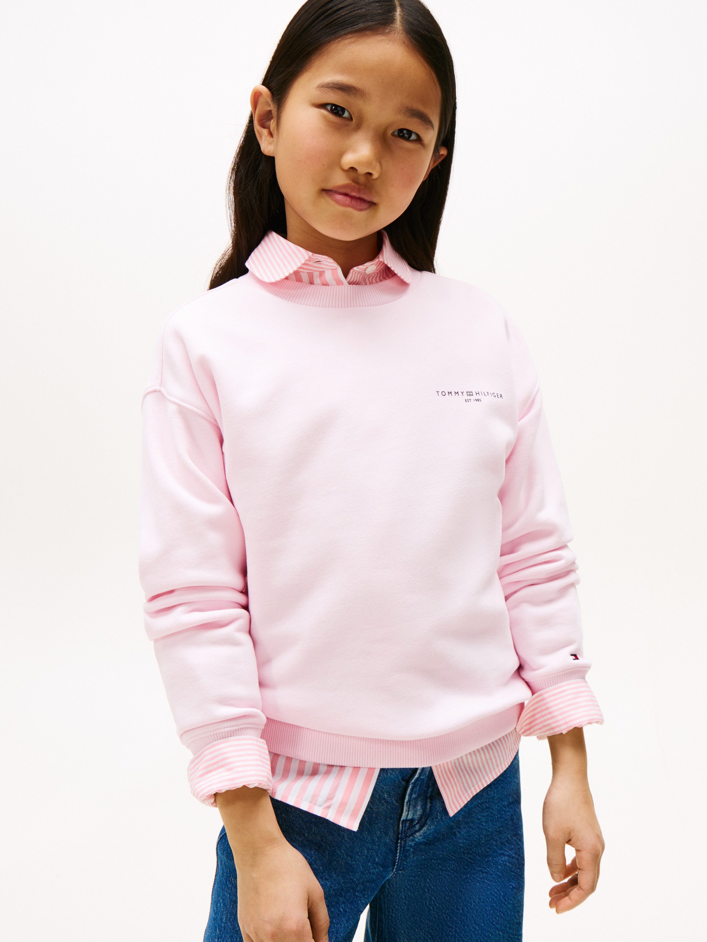 Tommy Hilfiger Sweatshirt MINI CORP C-NECK SWEATSHIRT für Kinder bis 16 Jahre, mit Logo-Stickerei