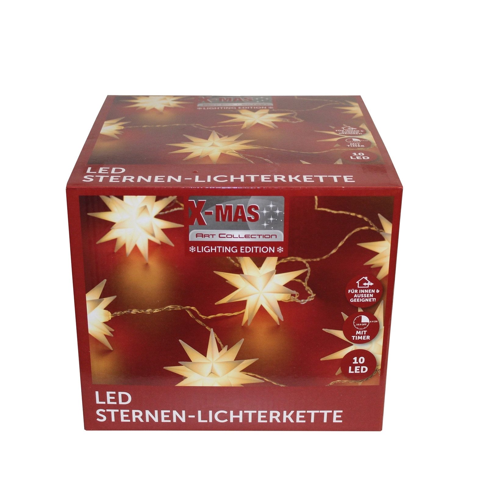 Expo Börse LED Dekolicht Lichterkette mit 10 Sternen Weiß, LED, Warmweiß, S günstig online kaufen