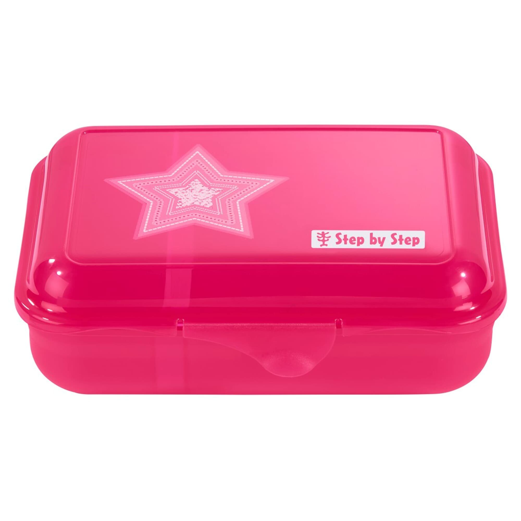 Step Step mit Pink spülmaschinengeeignet, by Glamour Kunststoff, Star (1-tlg) Lunchbox Klickverschluss, Astra, BPA-frei,