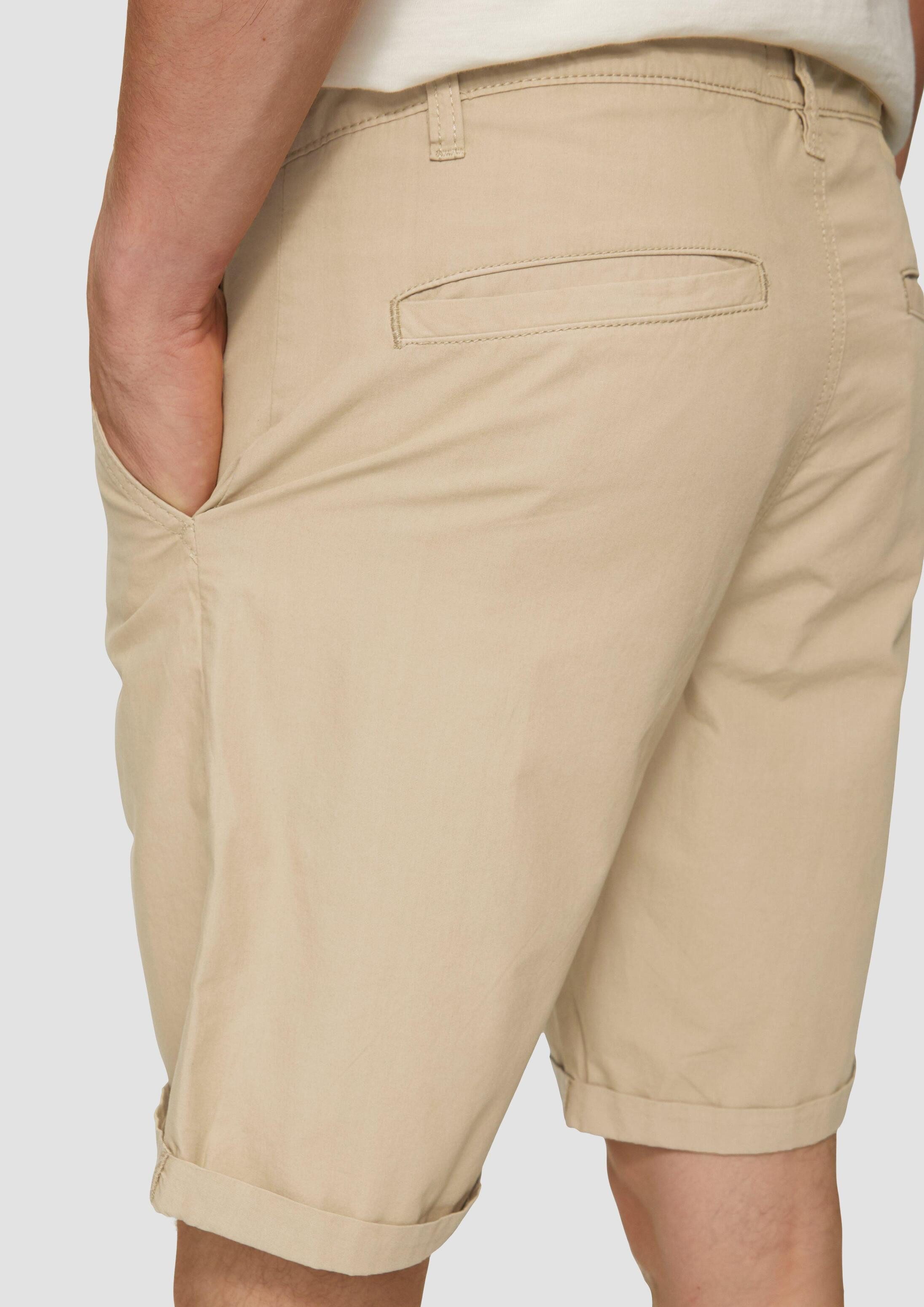 QS Shorts Hose JOHN Chino-Shorts aus Baumwolle mit fixiertem Umschlag