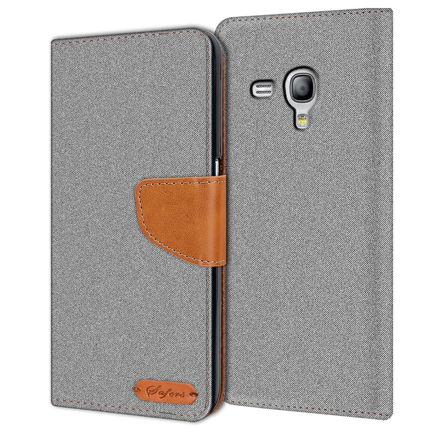 CoolGadget Handyhülle Denim Schutzhülle Flip Case für Samsung Galaxy S3 Mini 4 Zoll, Book Cover Handy Tasche Hülle für Samsung S3 Mini Klapphülle