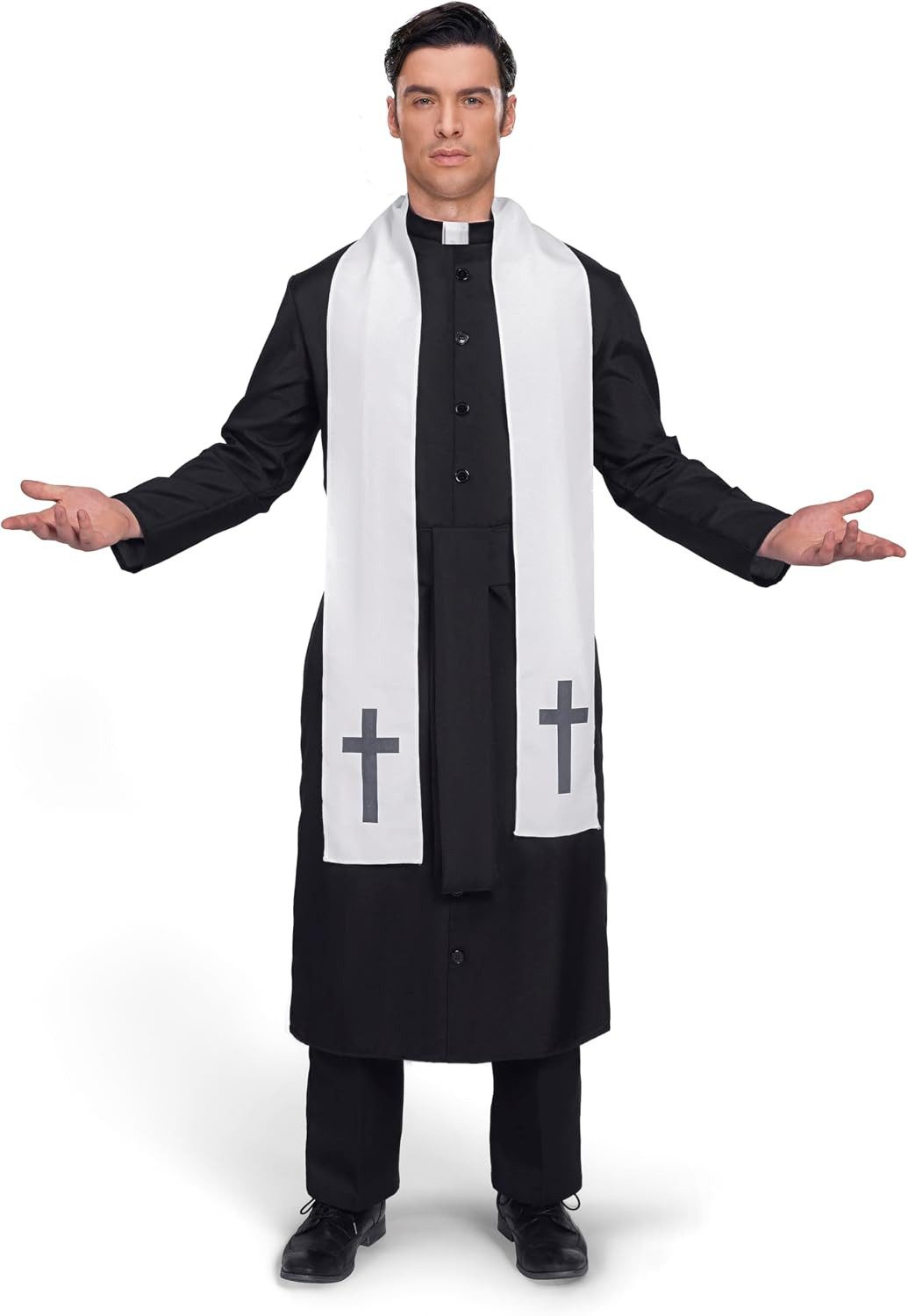 Spooktacular Creations Mönch-Kostüm Spooktacular Creations Schwarze Priesterrobe für Erwachsene