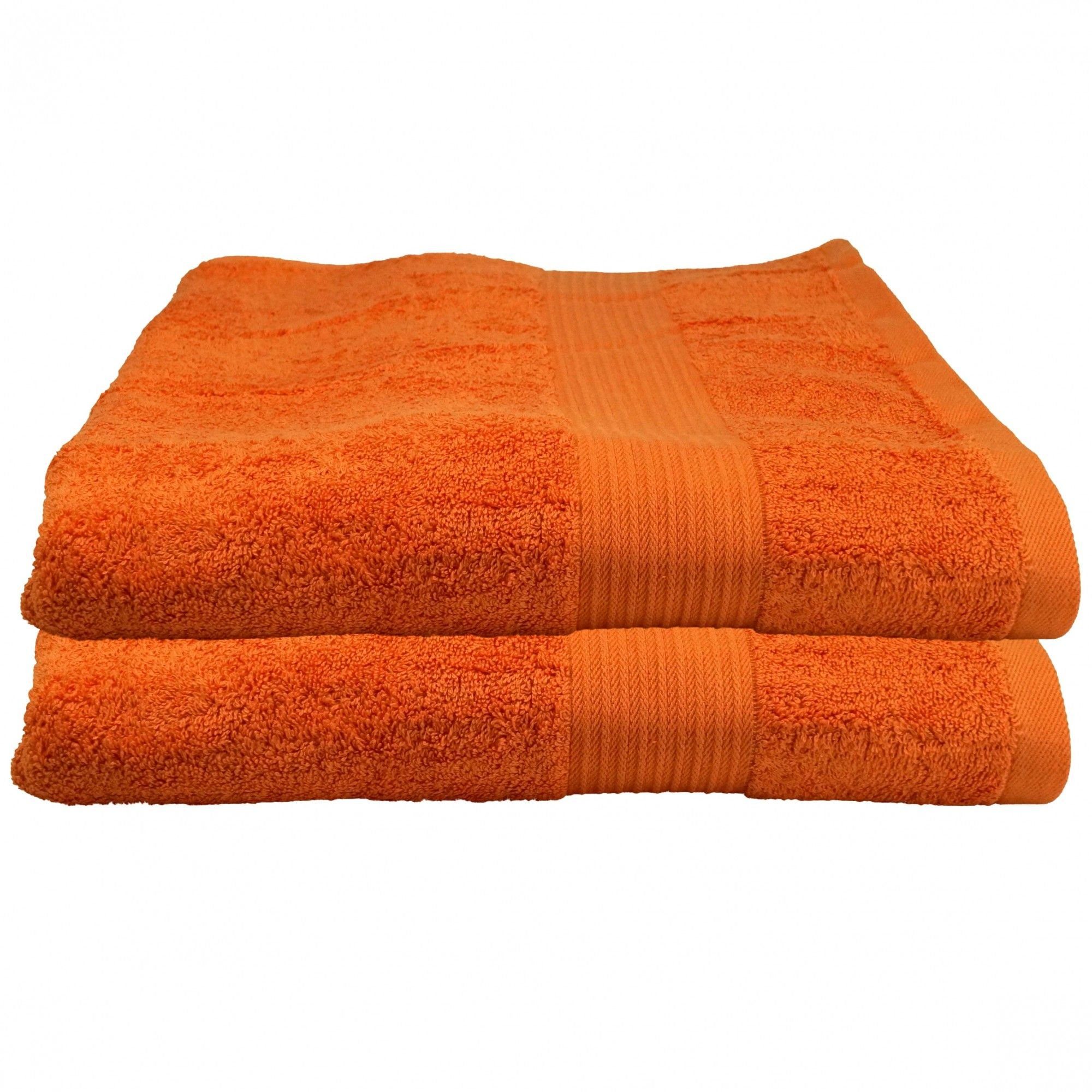 2-Duschtücher-Orange-Duschtuch x (2-St) 140 70 Baumwolle Julie cm, Duschtücher Julsen