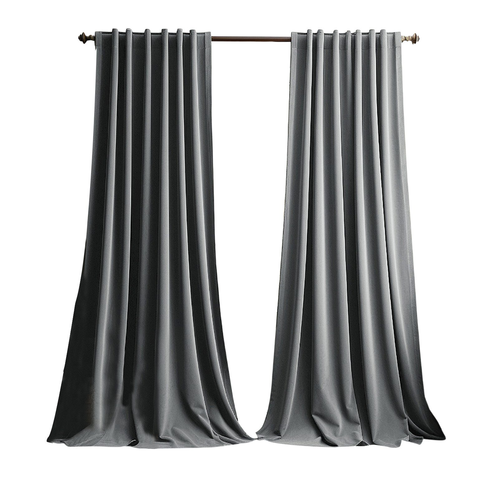 Jibenhome Gardine Vorhang mit Kräuselband Samt Verdunklungsvorhänge, Blickdicht Vorhänge (2 St), Gardinen Wohnzimmer Vorhangschals, B132cm Thermogardine Schlafzimmer