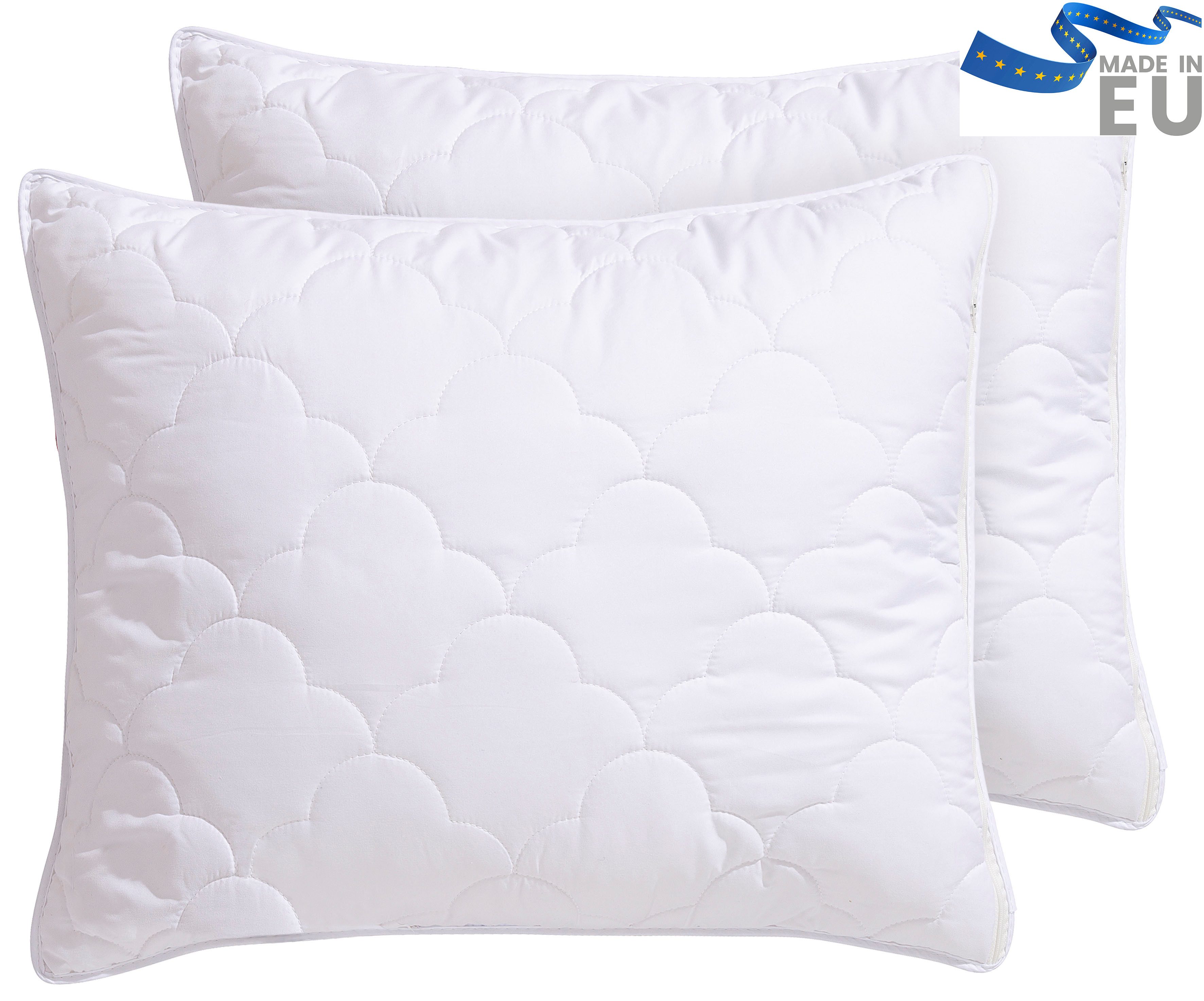 OTTO home Microfaserkissen Mondschein, Kopfkissen 1-tlg. oder 2-tlg. 40x80 oder 80x80 cm, Füllung: Faserbällchen, Bezug: Polyester oder antibakteriellen Microfaser, Kissen, allergiker geeignet (für Hausstauballergiker)