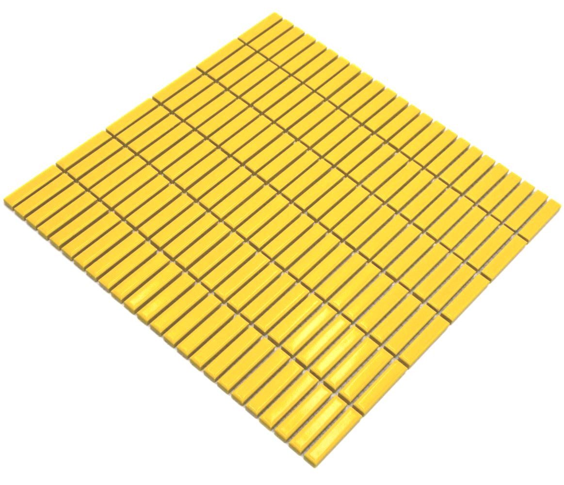 Mosani Mosaikfliesen Keramik Mosaik Stäbchen Retro 50er 60er Jahre Riemchen gelb