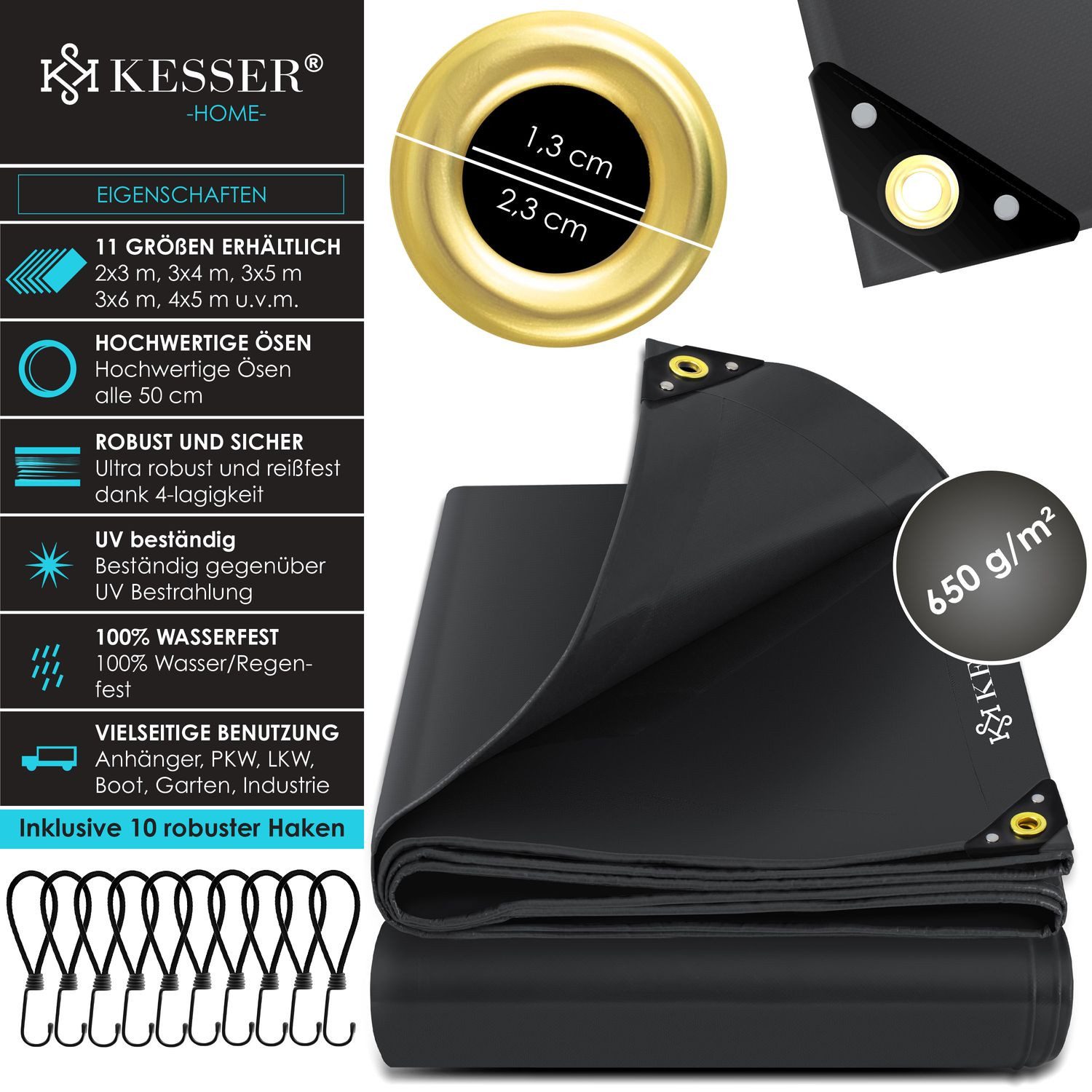 KESSER Schutzplane, Premium Abdeckplane mit Ösen, günstig online kaufen