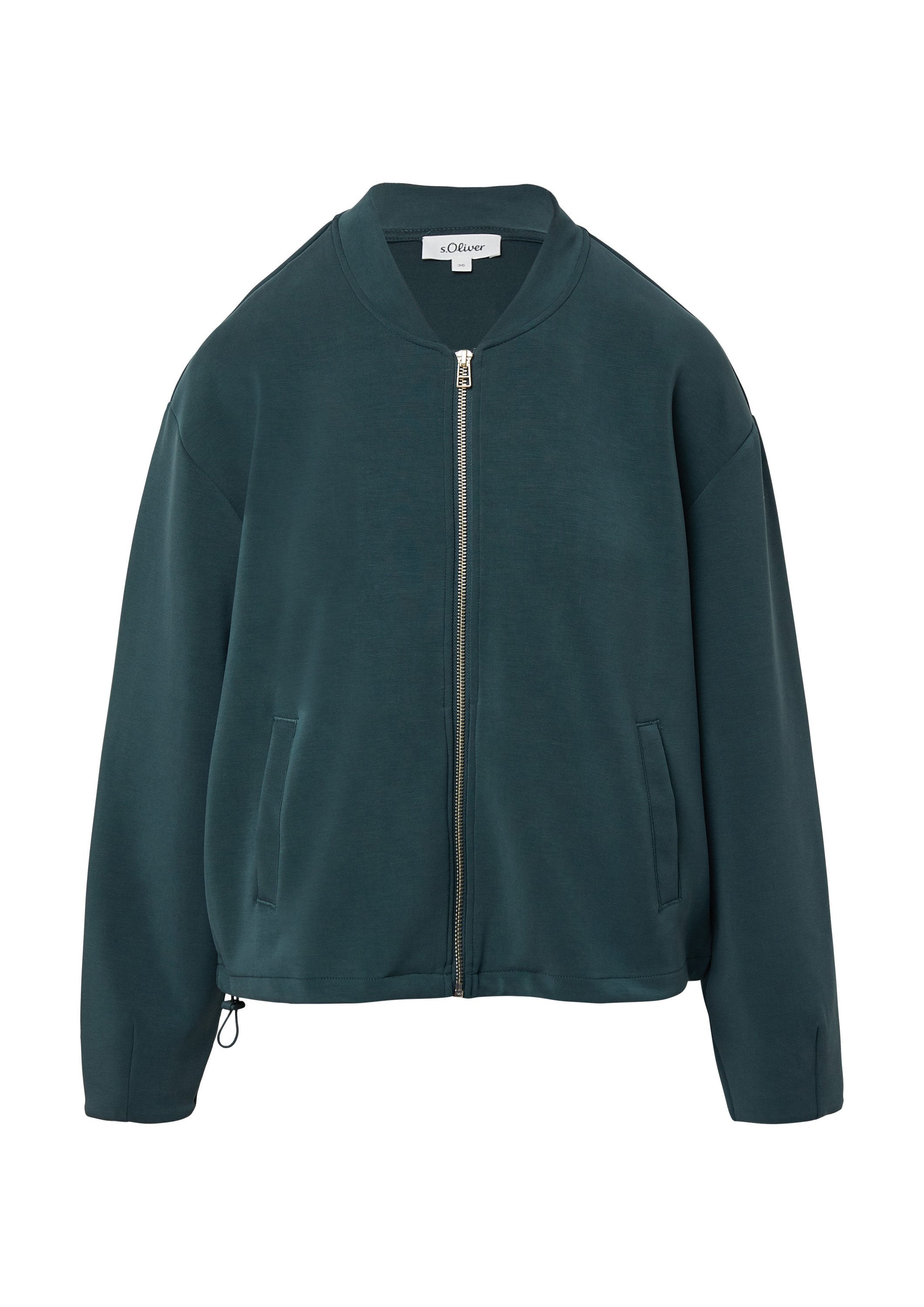 s.Oliver Sweatjacke Sweatshirt Jacke Oversized Scuba-Jacke mit verstellbare günstig online kaufen