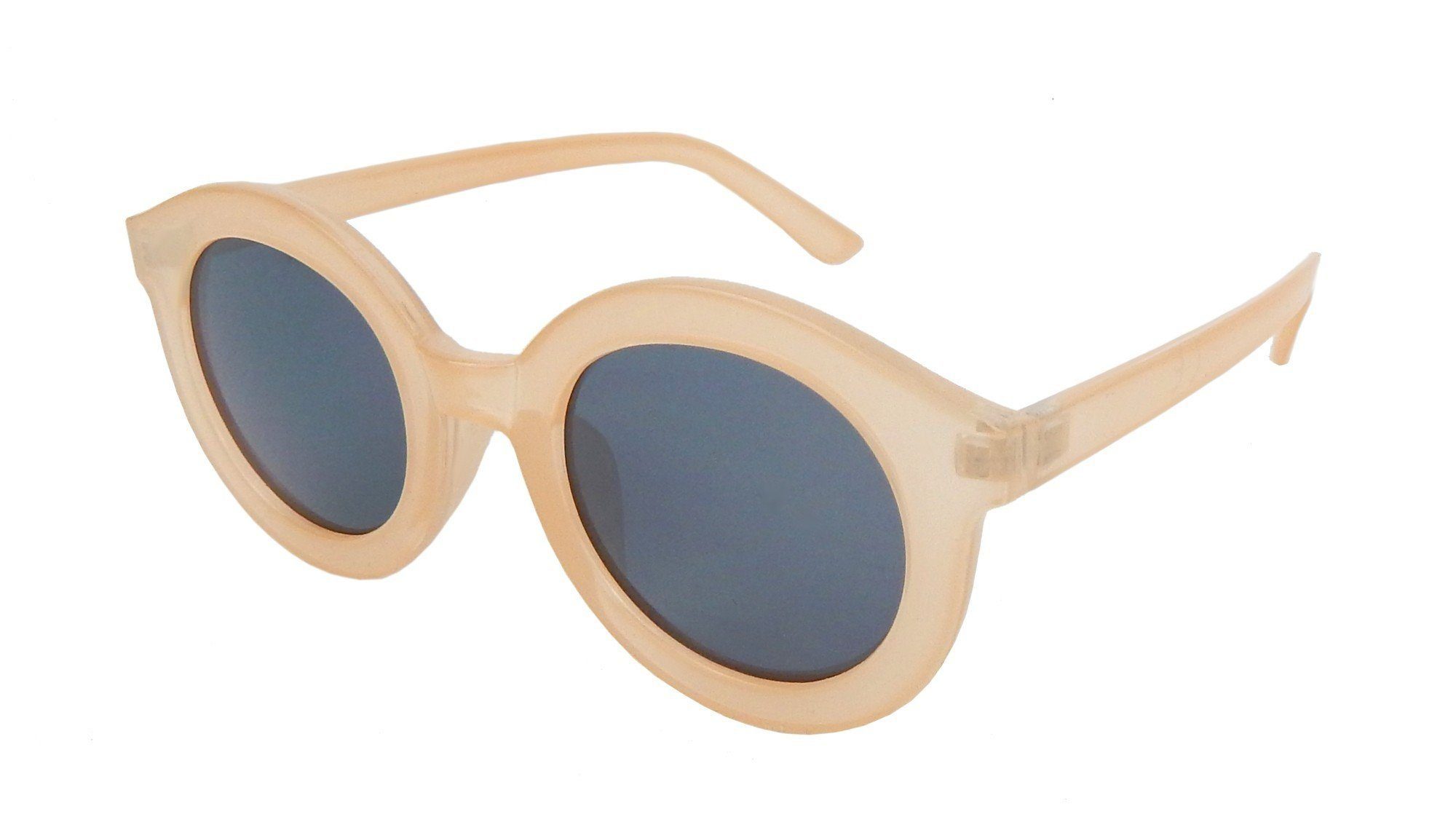 Ella Jonte Sonnenbrille im Boho Style mit runden Gläsern und transparenten Rahmen UV 400