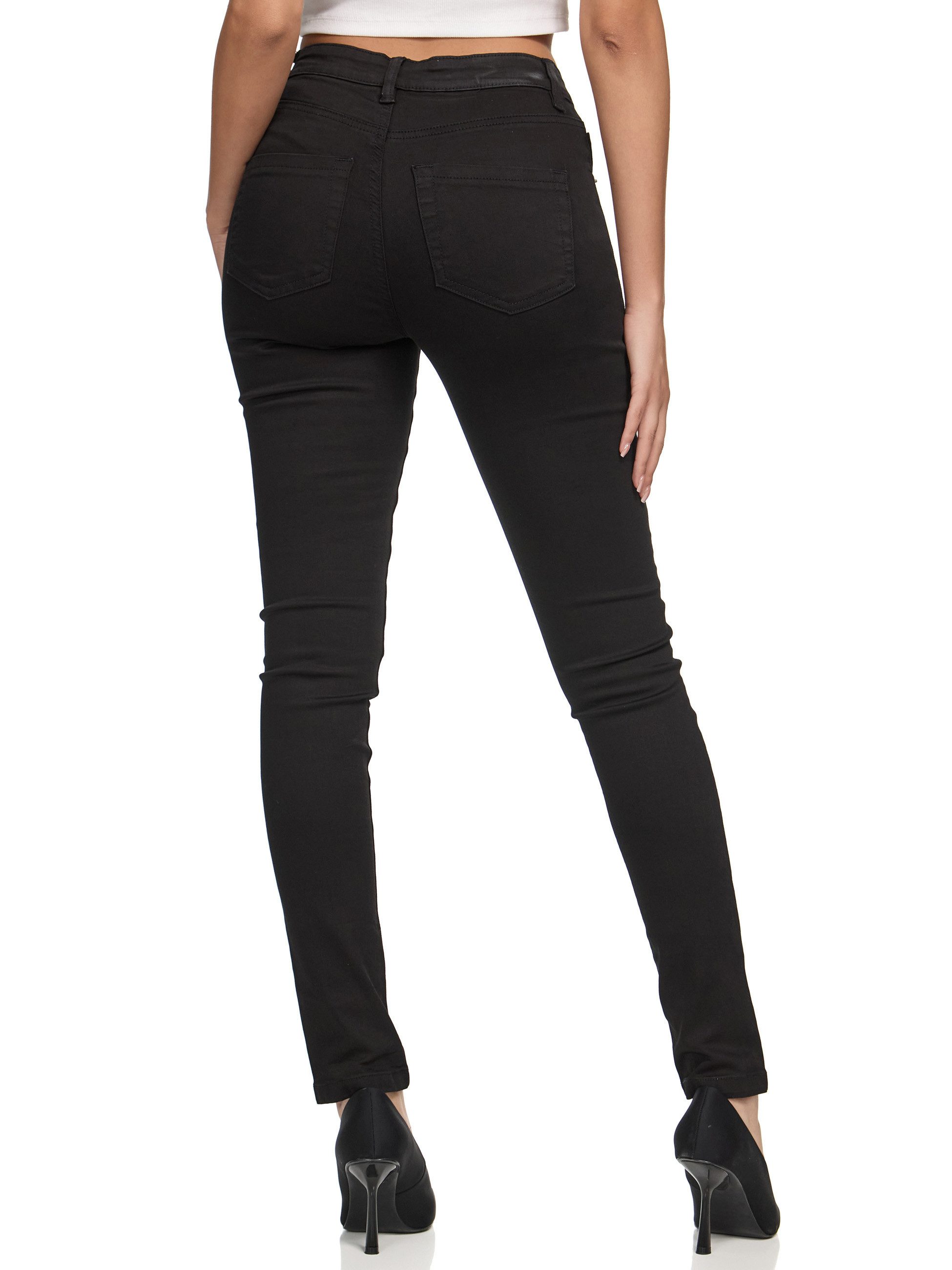 REPUBLIX Stretch-Jeans GEENA Damen Mid Waist Stretch Denim Jeans Basic