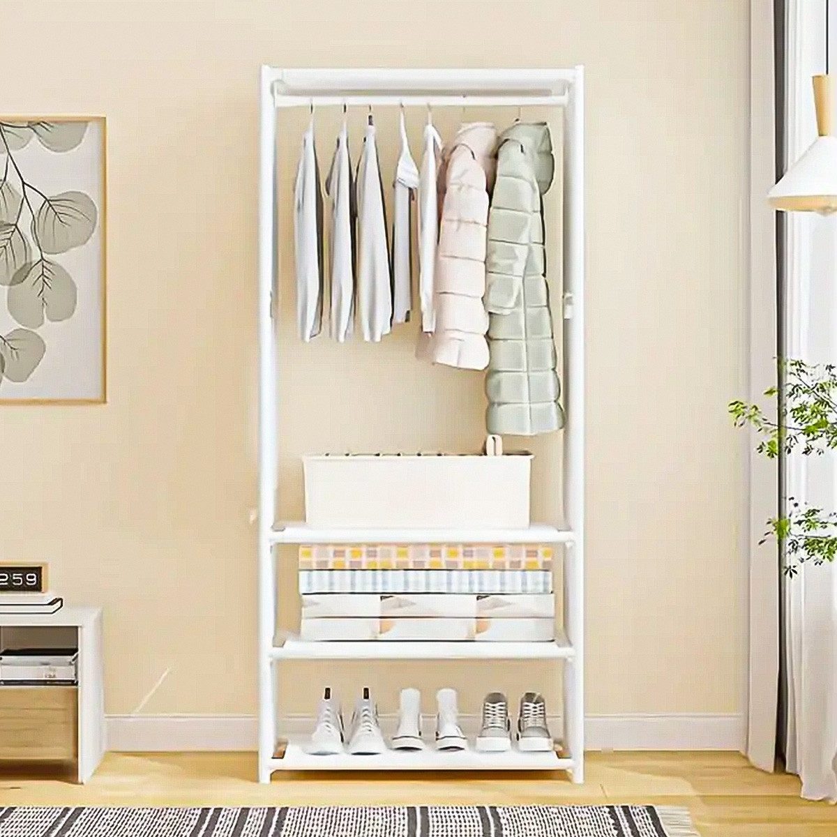 POPOLIC Kleiderständer Freistehender Metall-Garderobe 1-Reihig Vielseitiger günstig online kaufen