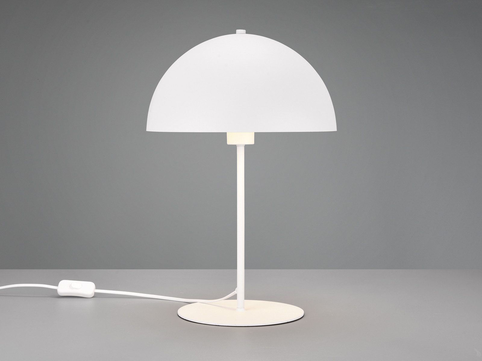 TRIO Leuchten LED Nachttischlampe, Dimmfunktion, LED wechselbar, Warmweiß, große Pilz-lampe dimmbar mit Lampenschirm Pilzform Weiß, Höhe 45cm