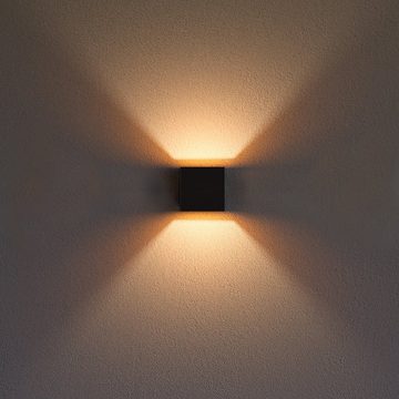 SSC-LUXon LED Wandleuchte EPITA Treppenleuchte schwarz gold Up Down Licht inkl. LED G9, Warmweiß