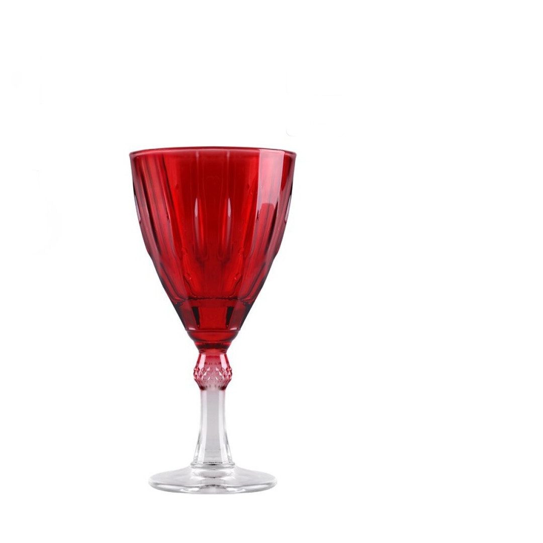ANILAR Weinglas 4 x Rotweingläser Weingläser 300ml Rotwein Weinglas Schleife AnRT4 Rot, 4-tlg., Glas