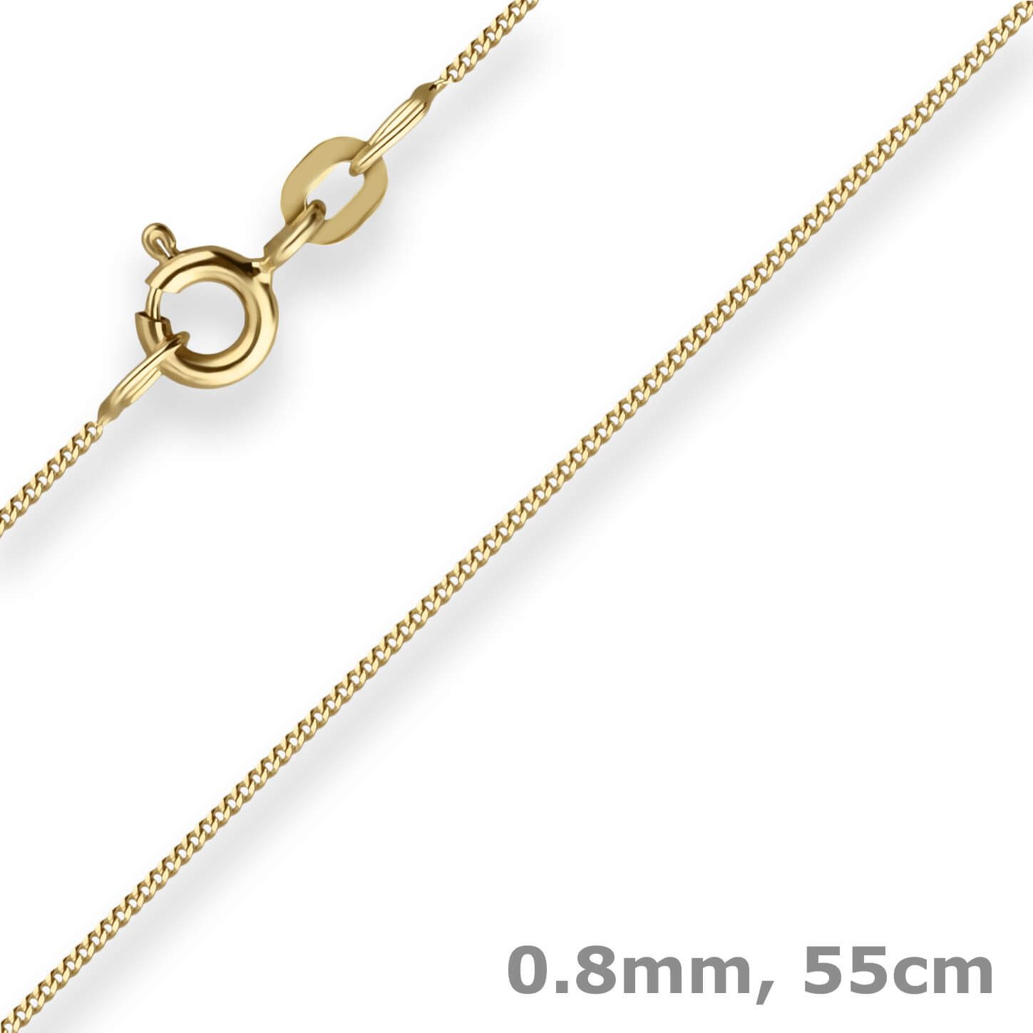 Goldkette 0,8mm Panzerkette aus 333 Gelbgold 55cm