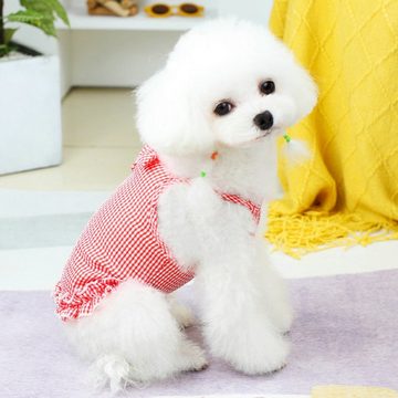 HUNKA Hundekleid Sommer-Hundekleidung, kleines Hundeshirt, Haustier-Schleuderkleid, Niedliche atmungsaktive Hundeweste, Hundebekleidung, Rot