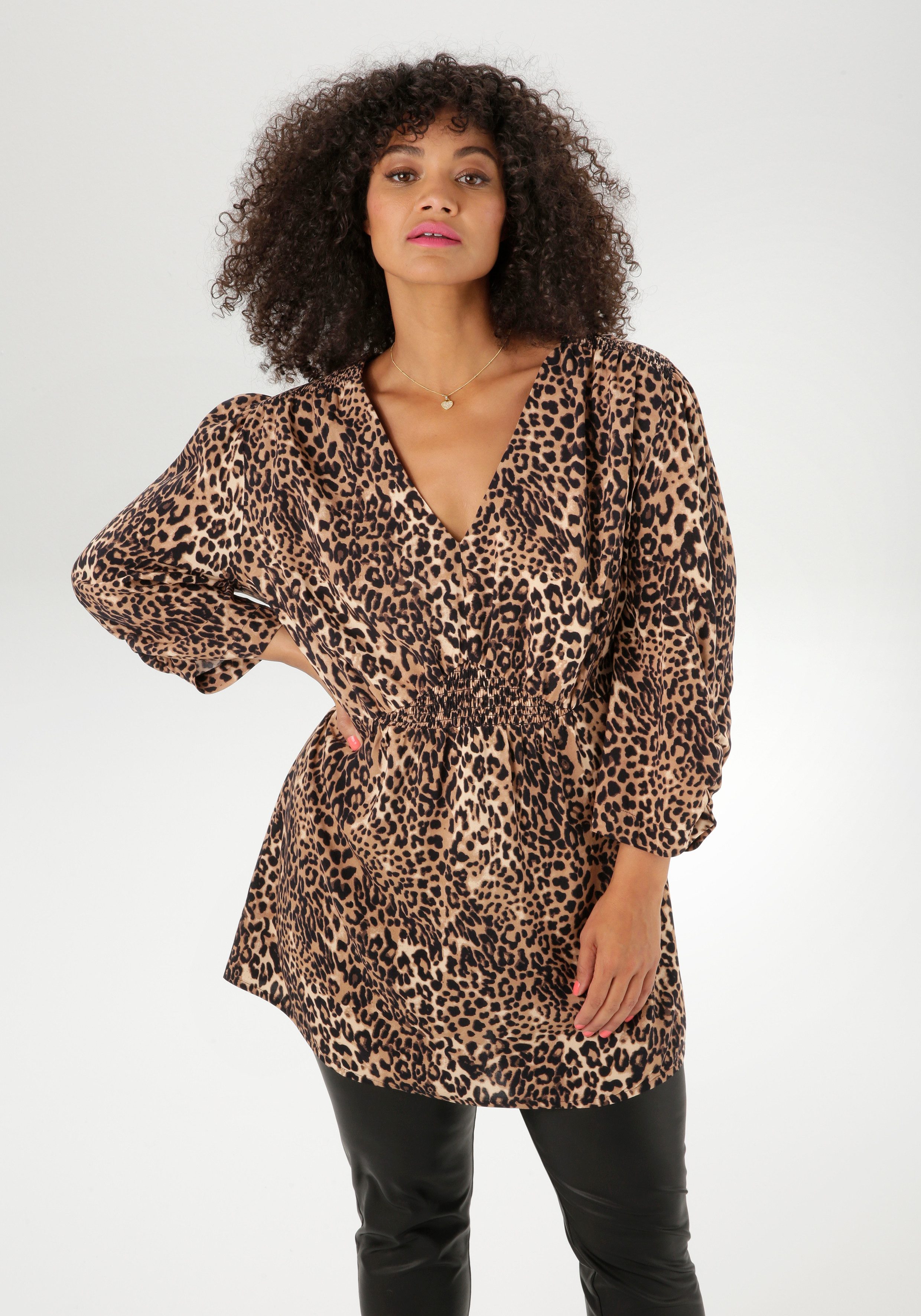 Aniston PLUS Schlupfbluse in aktuellen Leoprint günstig online kaufen