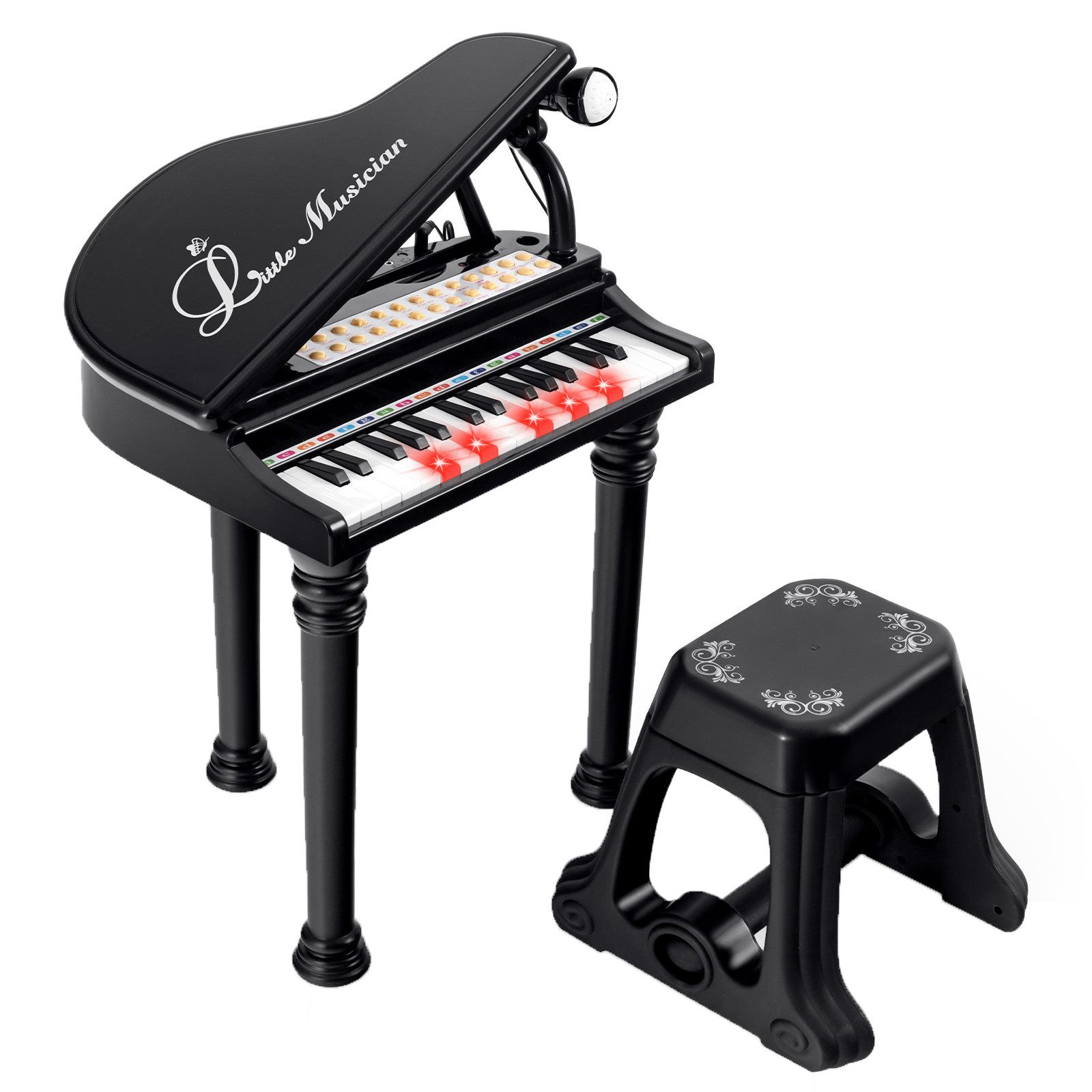 COSTWAY Spielzeug-Musikinstrument 31 Tasten Keyboard, mit Hocker & Mikrofon günstig online kaufen