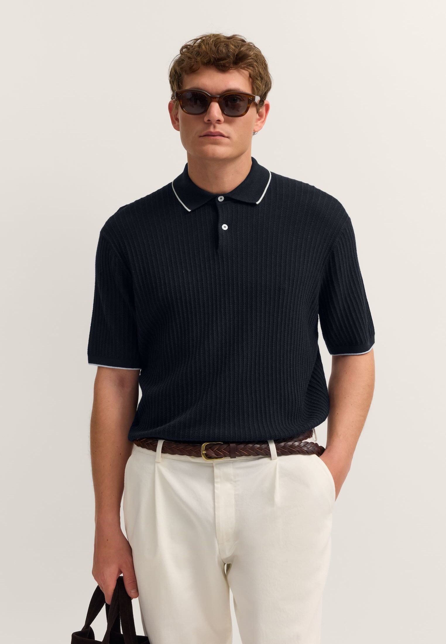 bugatti Poloshirt kurzarm gestrickt in Regular Fit
