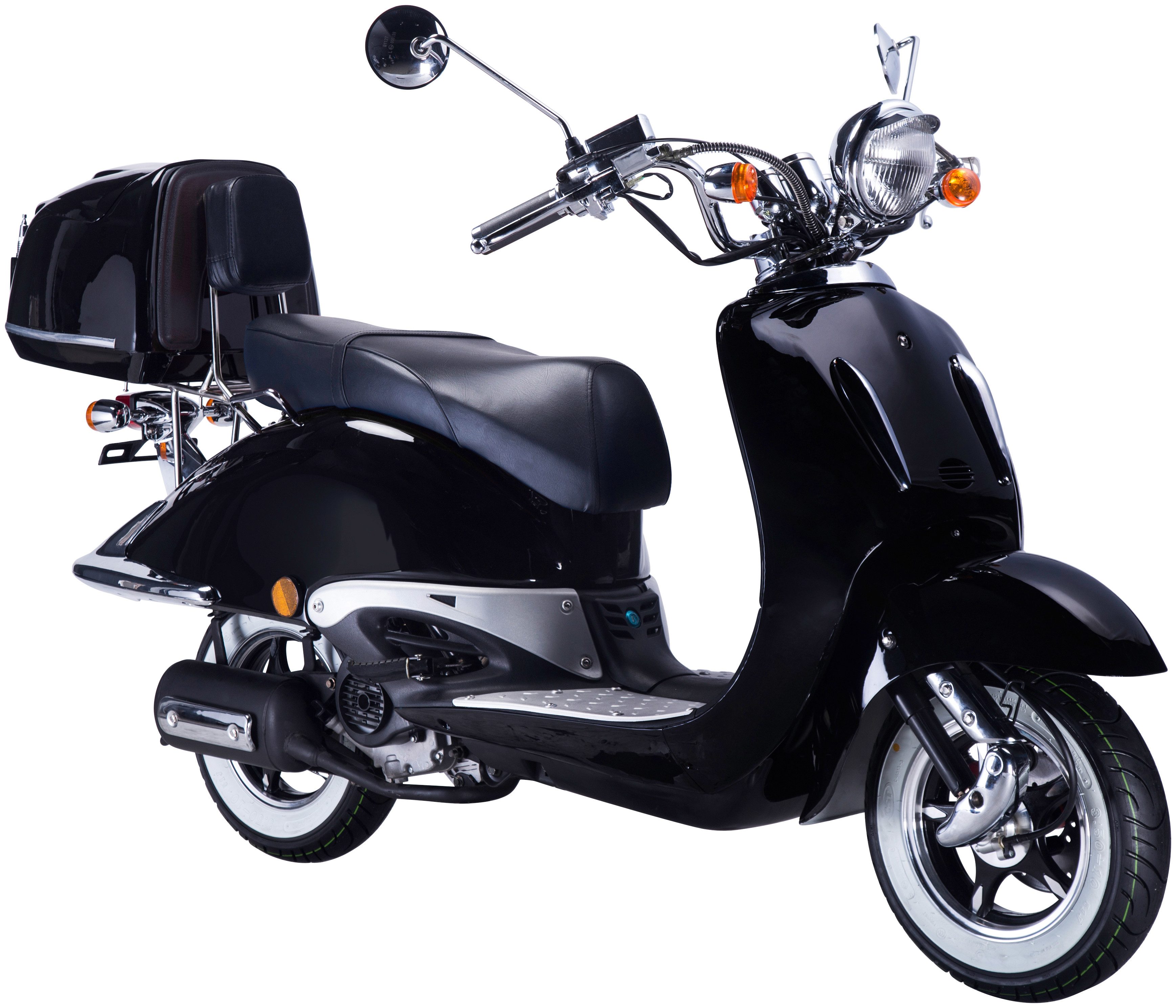 GT UNION Motorroller Strada 45, 49,5 ccm, 45 km/h, Euro 5, (Set, mit Topcase), Luftgekühlter Motor