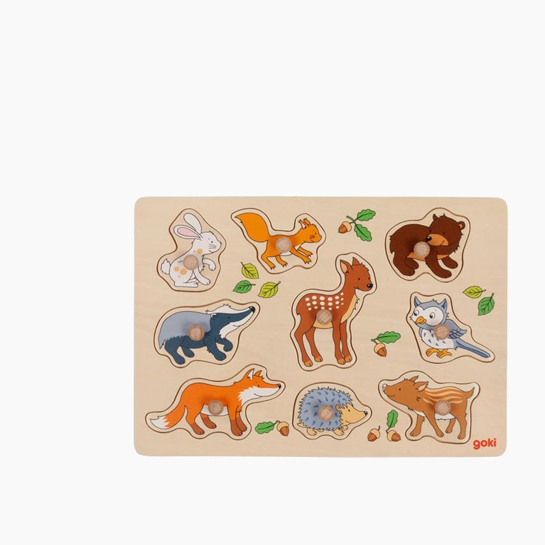 goki Steckpuzzle Steckpuzzle Waldtiere, 9 Puzzleteile, Mit kindgerechten Ho günstig online kaufen